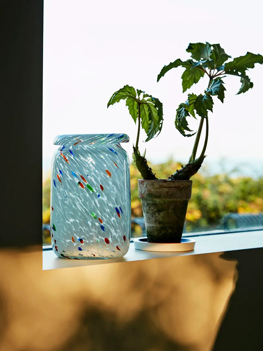 Splash Vase, Roll Neck White Dot fra Hay