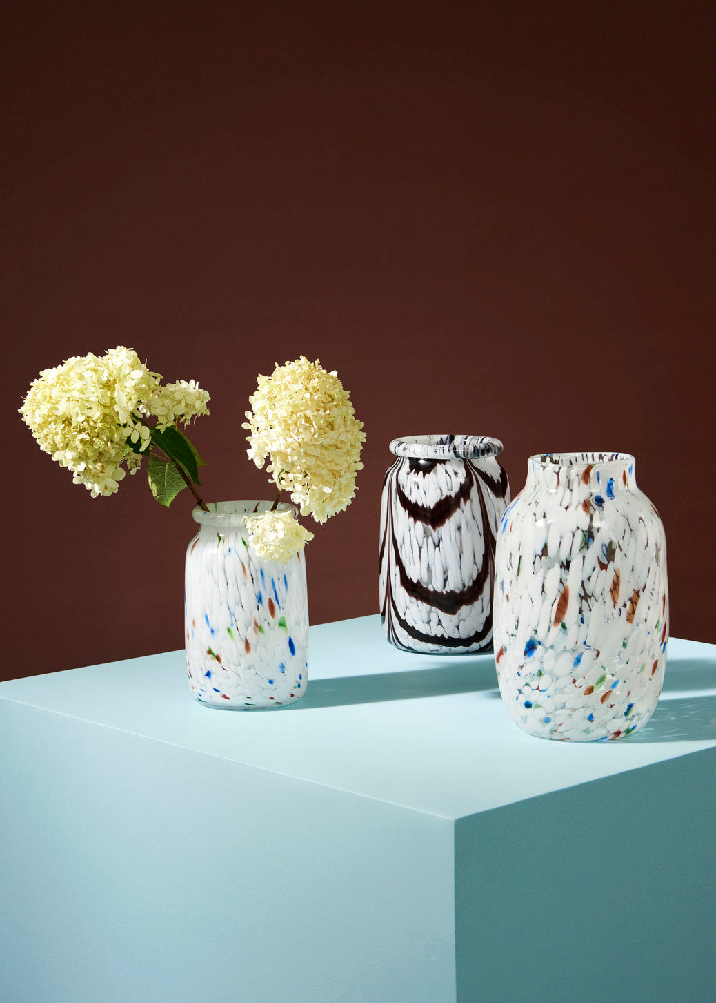 Splash Vase, Roll Neck White Dot fra Hay