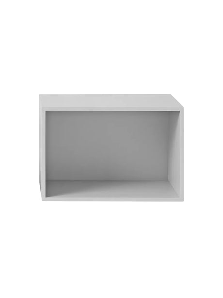 Stacked Reol, large fra Muuto - Lysegrå / Lukket (med ryg) - Jacobsen Plus