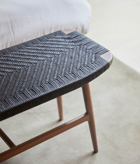 Freja bænk, valnød/sort naturflet fra Stellar Works - 4 - Jacobsen Plus