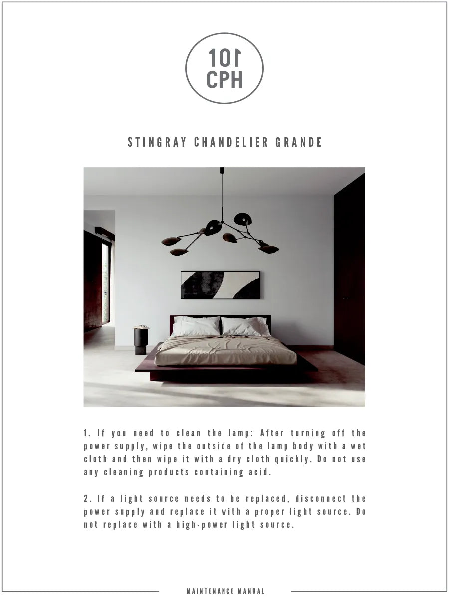 Stingray Chandelier, grande bronze fra 101 Copenhagen