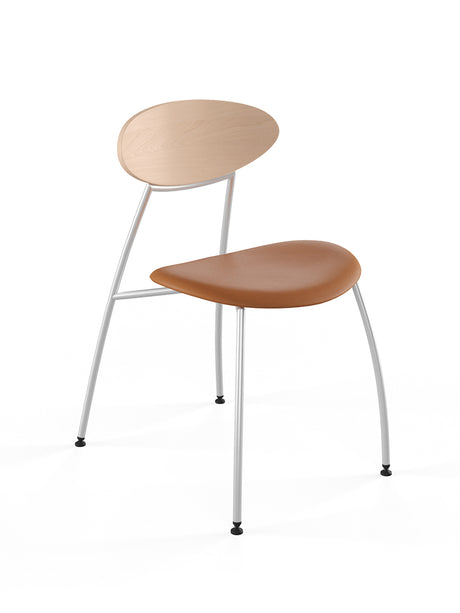 Stone stol, cognac læder fra Naver Collection - Eg hvidolie / Rustfrit stål - Jacobsen Plus
