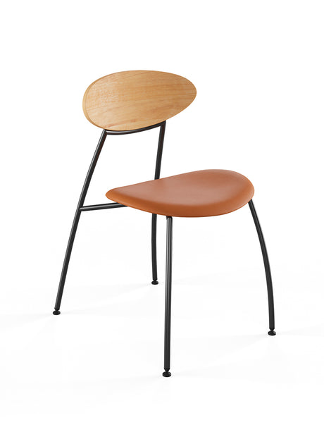 Stone stol, cognac læder fra Naver Collection - Ask olie / Sort pulverlakeret stål - Jacobsen Plus
