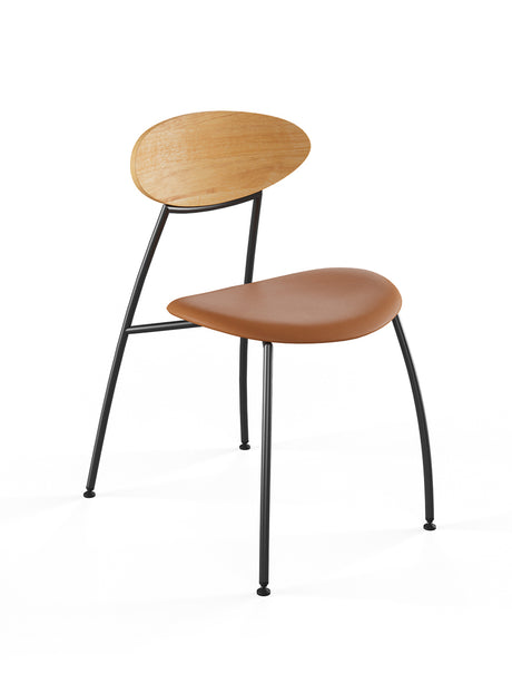 Stone stol, cognac læder fra Naver Collection - Eg olie / Sort pulverlakeret stål - Jacobsen Plus