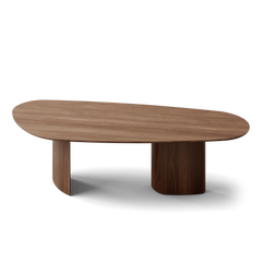 Tangent spisebord, rektangulær lakeret valnød fra DK3