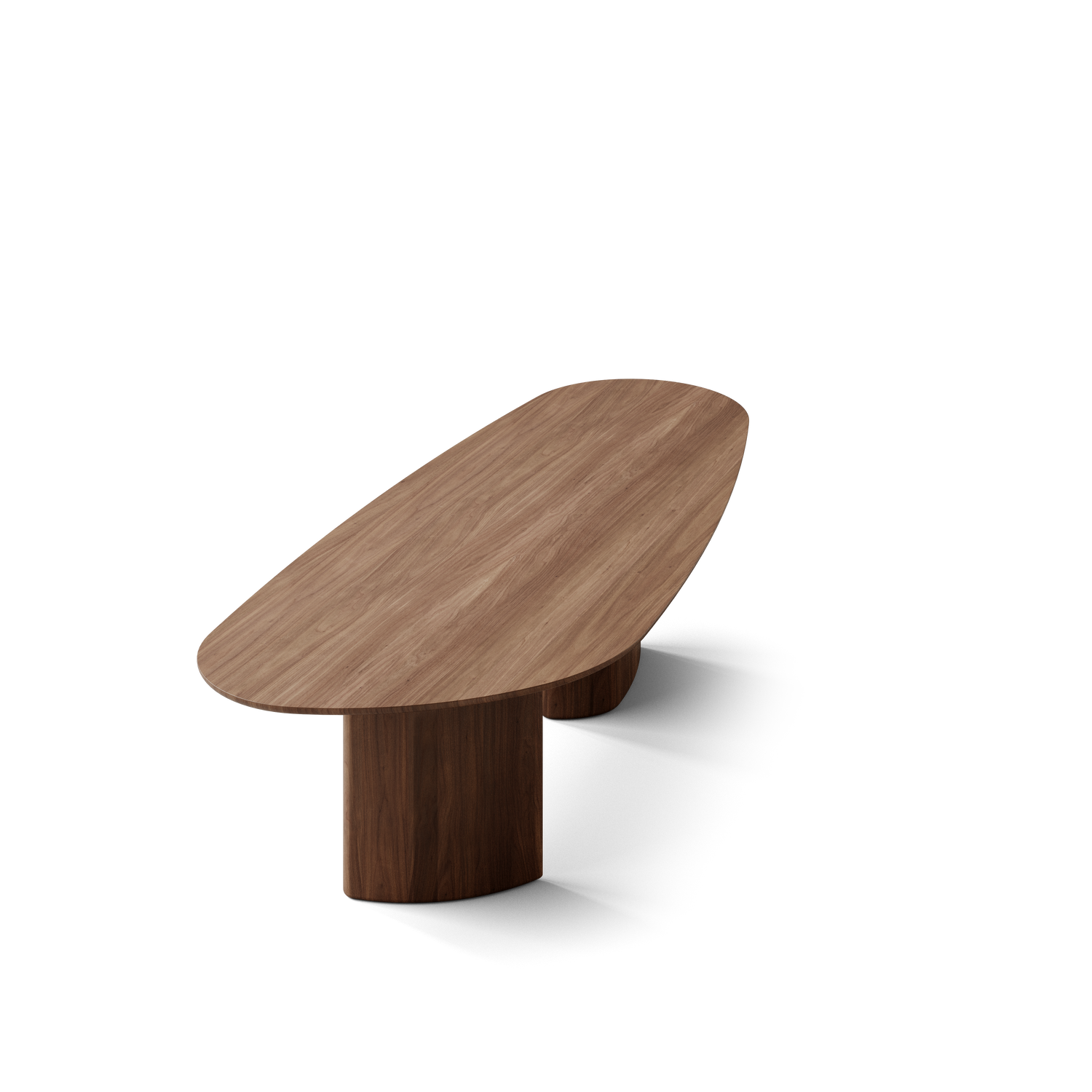 Tangent spisebord, rektangulær lakeret valnød fra DK3