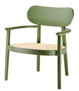 119 F lænestol fra Thonet - Nature - Stained beech olive green as RAL 6003 - Jacobsen Plus