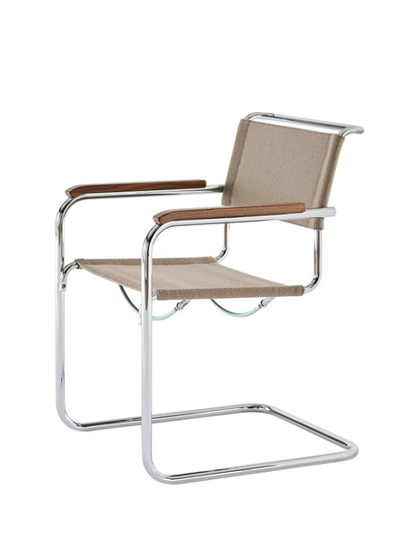 S 34 V cantilever chair fra Thonet - Chrome - Nobel 61297 - Oiled walnut - Without gliders - Jacobsen Plus