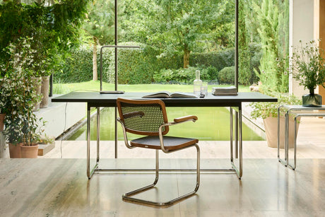 S 64 V Spisebordsstol, Drak Melange fra Thonet - Chrome - walnut coated with natural varnish - Jacobsen Plus