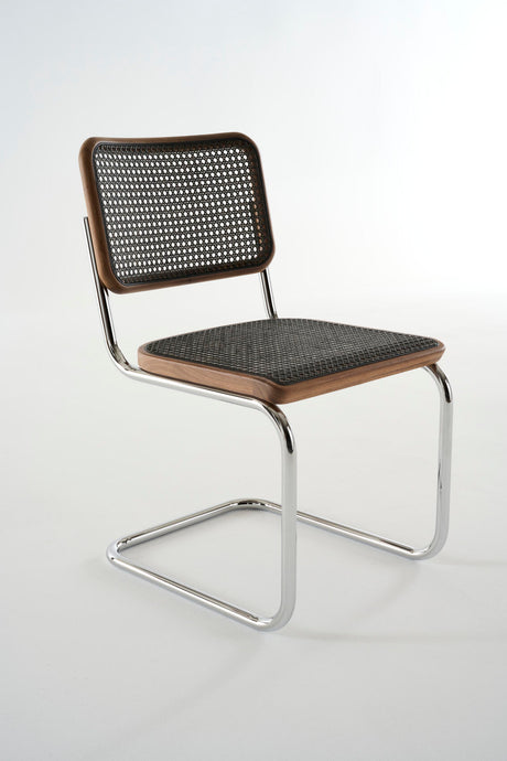 S 32 V Spisebordsstol, Drak Melange fra Thonet - Chrome - Oiled walnut - Jacobsen Plus