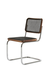 S 32 V Spisebordsstol, Drak Melange fra Thonet - Chrome - Oiled walnut - Jacobsen Plus