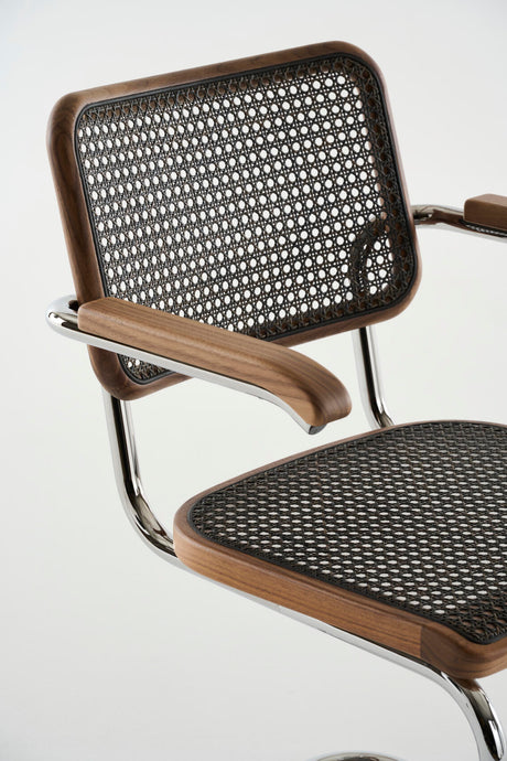 S 64 V Spisebordsstol, Drak Melange fra Thonet - Chrome - walnut coated with natural varnish - Jacobsen Plus
