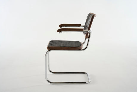 S 64 V Spisebordsstol, Drak Melange fra Thonet - Chrome - walnut coated with natural varnish - Jacobsen Plus