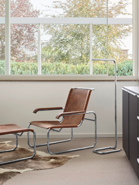 S 35 LH fodskammel fra Thonet - Special full grain butt leather - Black - Jacobsen Plus