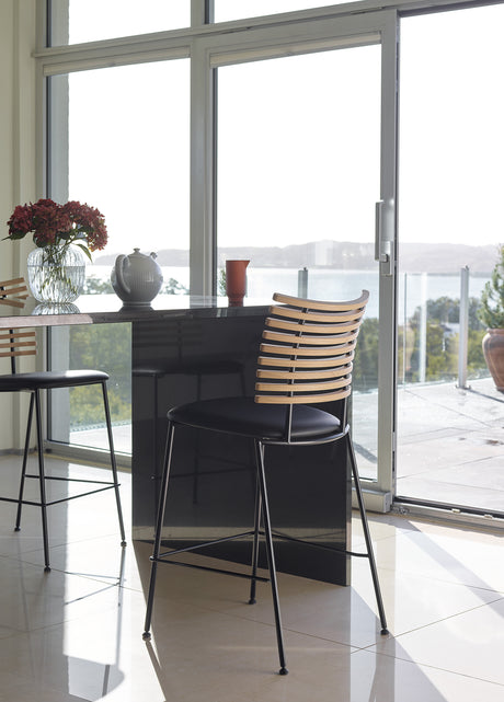 Tiger Barstol, sort læder fra Naver Collection - 1 - Jacobsen Plus