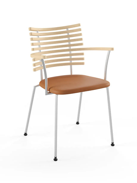 Tiger Armstol, cognac læder fra Naver Collection - Ask hvidolie / Rustfrit stål - Jacobsen Plus