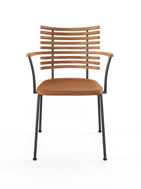 Tiger Armstol, cognac læder fra Naver Collection - Elm olie / Sort pulverlakeret stål - Jacobsen Plus