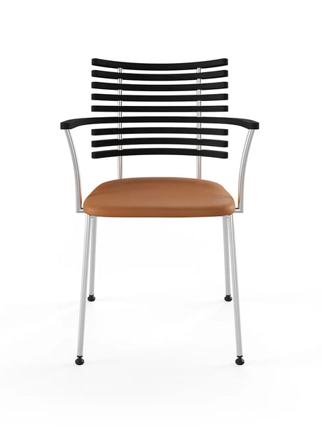 Tiger Armstol, cognac læder fra Naver Collection - Ask sortbejdset / Rustfrit stål - Jacobsen Plus