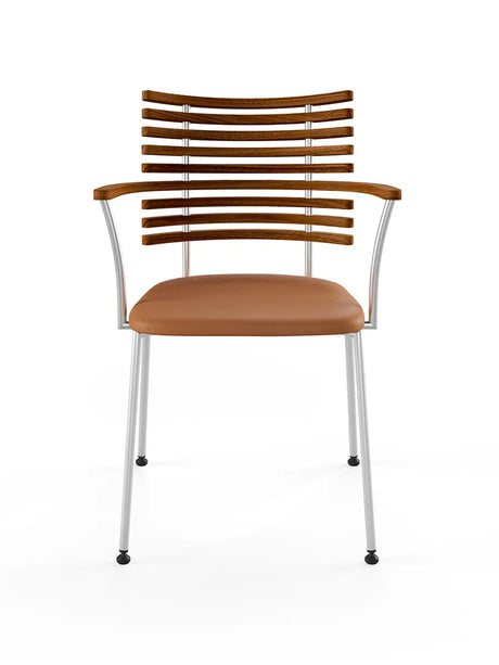 Tiger Armstol, cognac læder fra Naver Collection - Valnød / Rustfrit stål - Jacobsen Plus