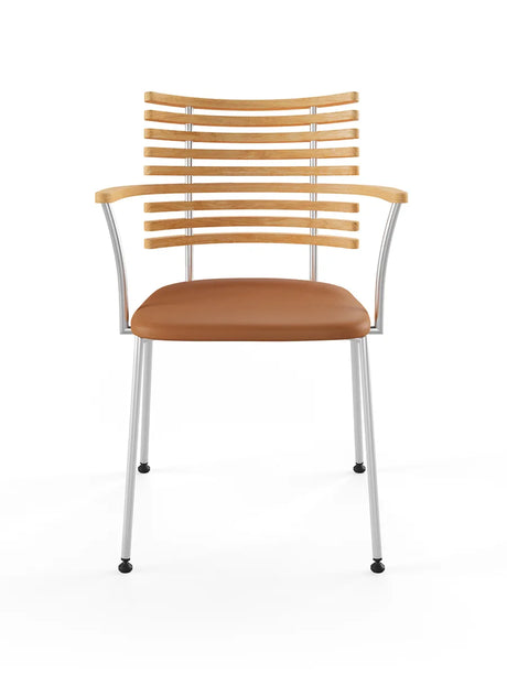 Tiger Armstol, cognac læder fra Naver Collection - Eg olie / Rustfrit stål - Jacobsen Plus