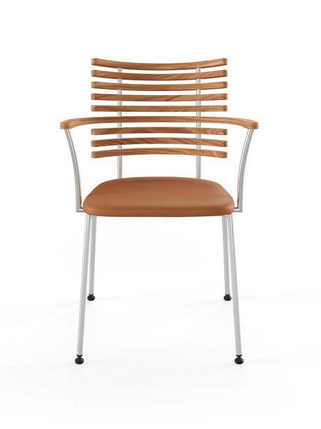 Tiger Armstol, cognac læder fra Naver Collection - Elm olie / Rustfrit stål - Jacobsen Plus