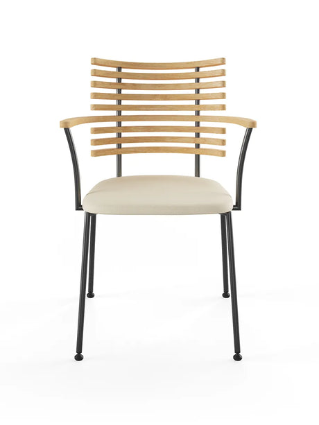 Tiger Armstol, creme læder fra Naver Collection - Ask olie / Sort pulverlakeret stål - Jacobsen Plus