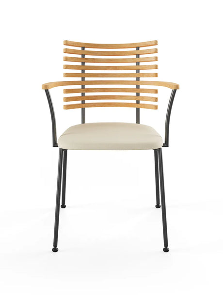 Tiger Armstol, creme læder fra Naver Collection - Eg olie / Sort pulverlakeret stål - Jacobsen Plus