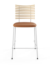 Tiger Barstol, cognac læder fra Naver Collection - Ask hvidolie / Rustfrit stål - Jacobsen Plus