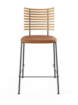 Tiger Barstol, cognac læder fra Naver Collection - Ask olie / Sort pulverlakeret stål - Jacobsen Plus