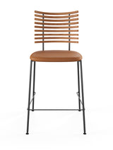 Tiger Barstol, cognac læder fra Naver Collection - Elm olie / Sort pulverlakeret stål - Jacobsen Plus