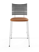 Tiger Barstol, cognac læder fra Naver Collection - Ask sortbejdset / Rustfrit stål - Jacobsen Plus