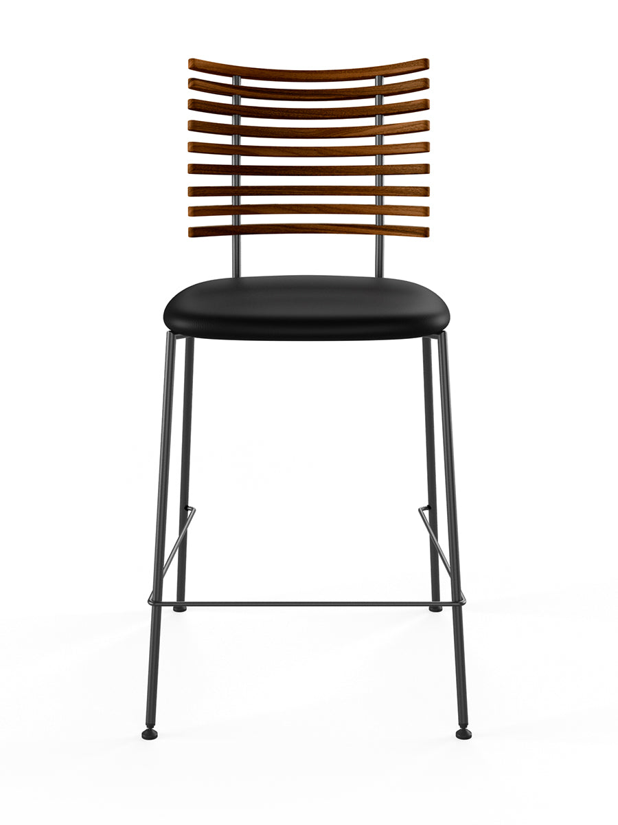 Tiger Barstol, sort læder fra Naver Collection
