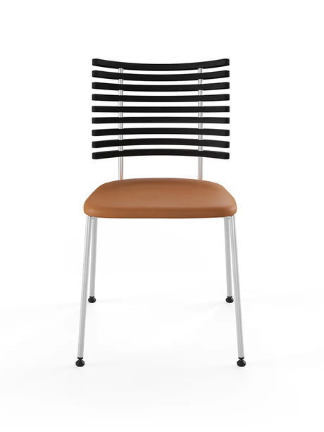 Tiger Stol, cognac læder fra Naver Collection - Ask sortbejdset / Rustfrit stål - Jacobsen Plus