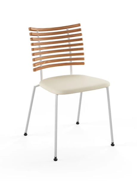 Tiger Stol, creme læder fra Naver Collection - Ask hvidolie / Rustfrit stål - Jacobsen Plus