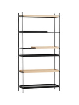Tray Shelf, høj fra Woud - Black: 2 wide, 1 short - Oak: 2 wide, 1 short - Jacobsen Plus