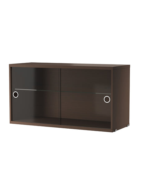 Skab m. Glaslåger fra String - Mørk eg - Jacobsen Plus