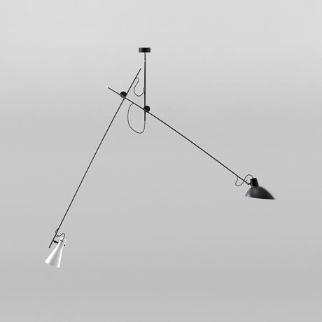VV Cinquanta Suspension Lampe fra Astep - Sort stel med sort og hvid skærm - Jacobsen Plus
