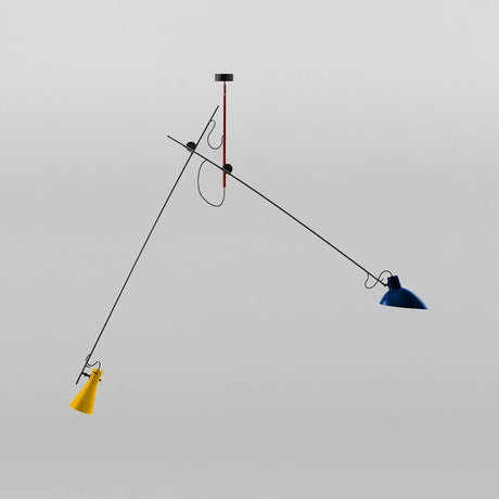 VV Cinquanta Suspension Lampe fra Astep - Mondrian stel med blå og gul skærm - Jacobsen Plus