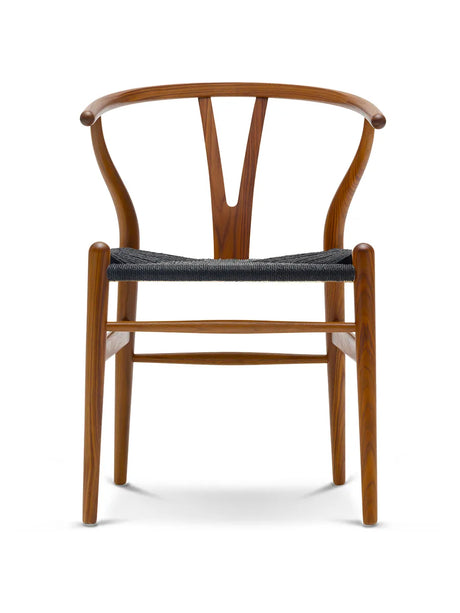 Y-stol CH24, Valnød lak med sort flet af Hans J. Wegner - 1 - Jacobsen Plus
