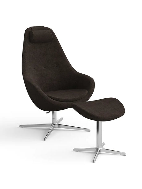 Kokon Lænestol inkl. Skammel fra Varier - Re-Wool / Re-wool 198 / Chrome base - Jacobsen Plus