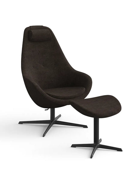 Kokon Lænestol inkl. Skammel fra Varier - Re-Wool / Re-wool 198 / Black base - Jacobsen Plus