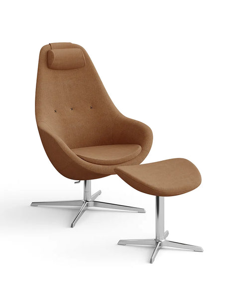 Kokon Lænestol inkl. Skammel fra Varier - Re-Wool / Re-wool 568 / Chrome base - Jacobsen Plus