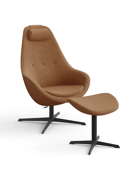 Kokon Lænestol inkl. Skammel fra Varier - Re-Wool / Re-wool 568 / Black base - Jacobsen Plus