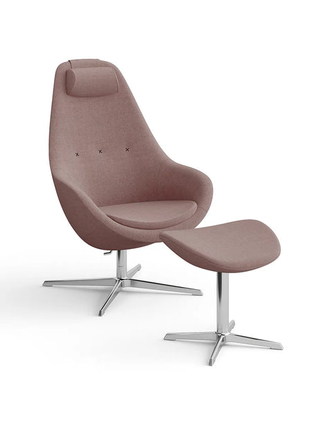 Kokon Lænestol inkl. Skammel fra Varier - Re-Wool / Re-wool 648 / Chrome base - Jacobsen Plus