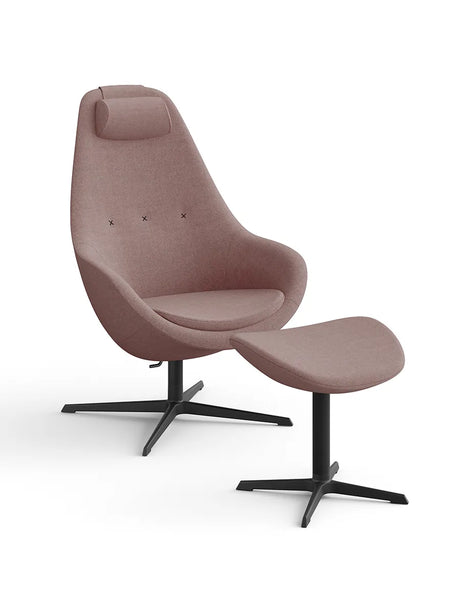 Kokon Lænestol inkl. Skammel fra Varier - Re-Wool / Re-wool 648 / Black base - Jacobsen Plus