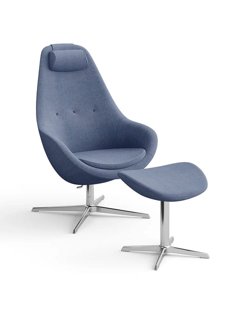 Kokon Lænestol inkl. Skammel fra Varier - Re-Wool / Re-wool 758 / Chrome base - Jacobsen Plus