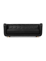 Vilhelm Sofa fra Audo Copenhagen - Læder / Nevada Black 0500S / Eg - Jacobsen Plus