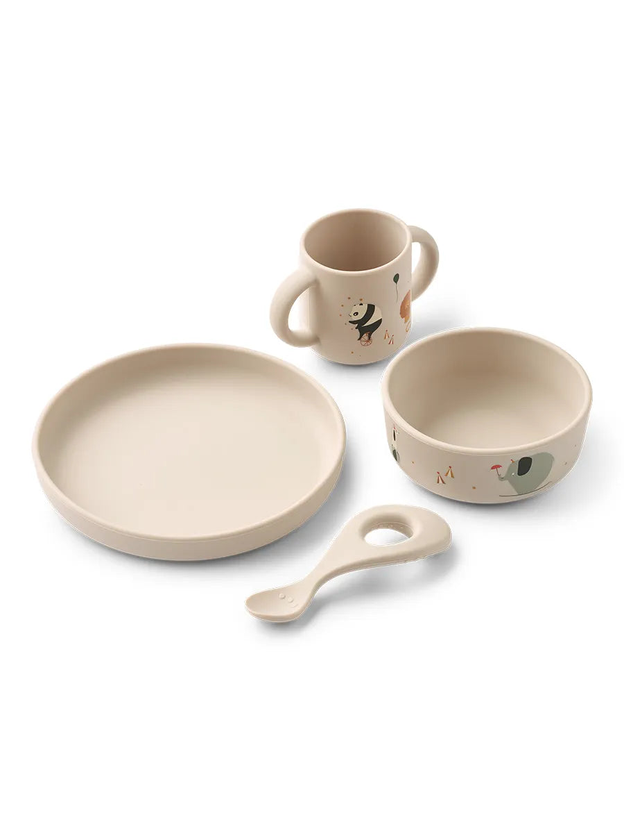 Vivi Printed Tableware Set, circus/sandy fra Liewood