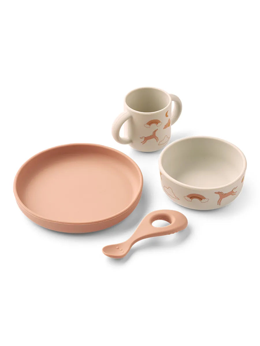 Vivi Printed Tableware Set, dream/ecru fra Liewood