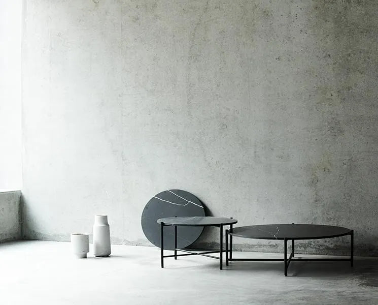 Round Coffee Table 90, sort marmor fra HANDVÄRK - 2 - Jacobsen Plus